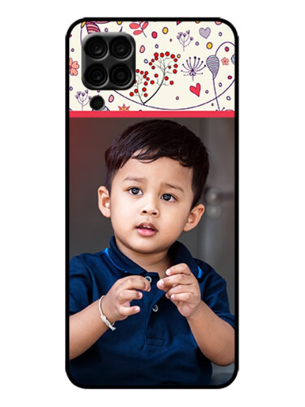 Custom Galaxy M12 Custom Metal Phone Case - Premium Floral Design