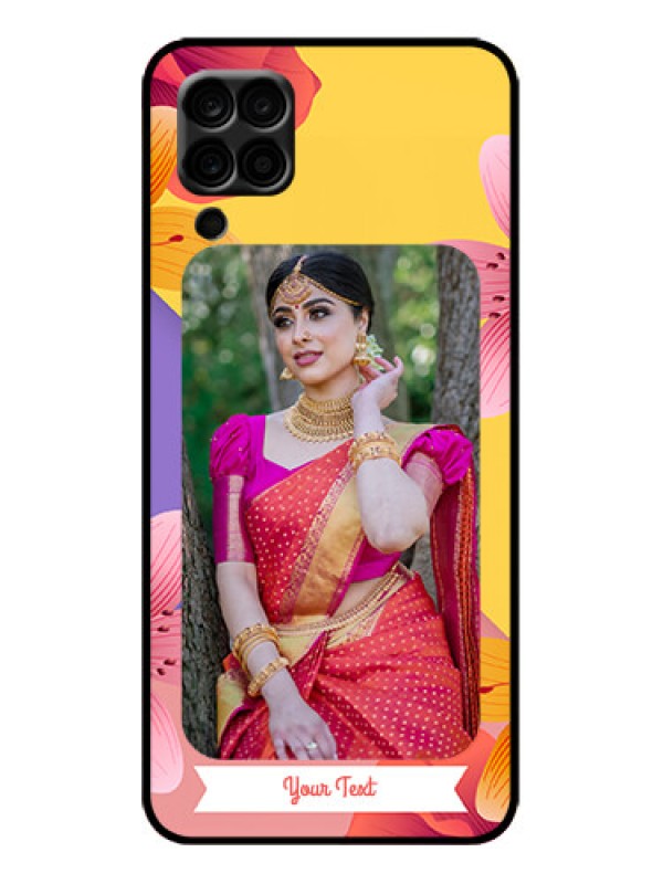 Custom Galaxy M12 Custom Metal Phone Case - 3 Image With Vintage Floral Design