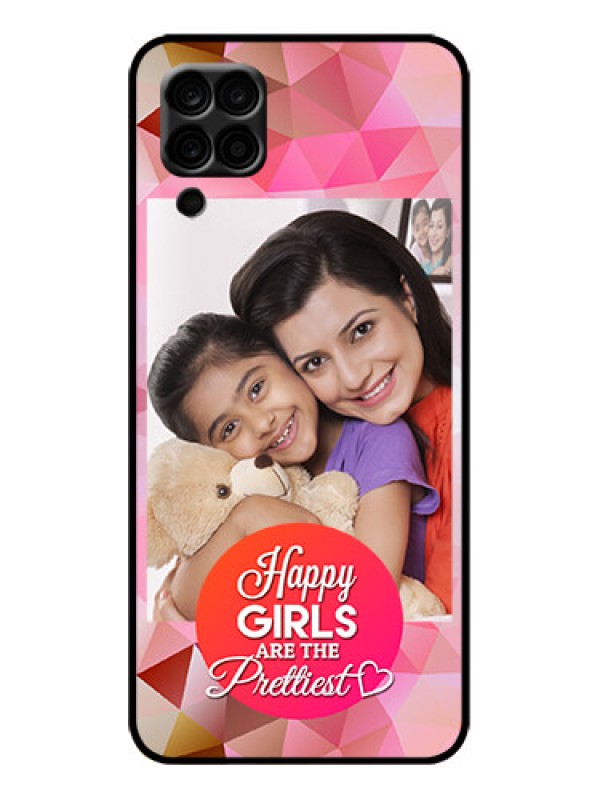 Custom Galaxy M12 Custom Metal Phone Case - Abstract Triangle Design