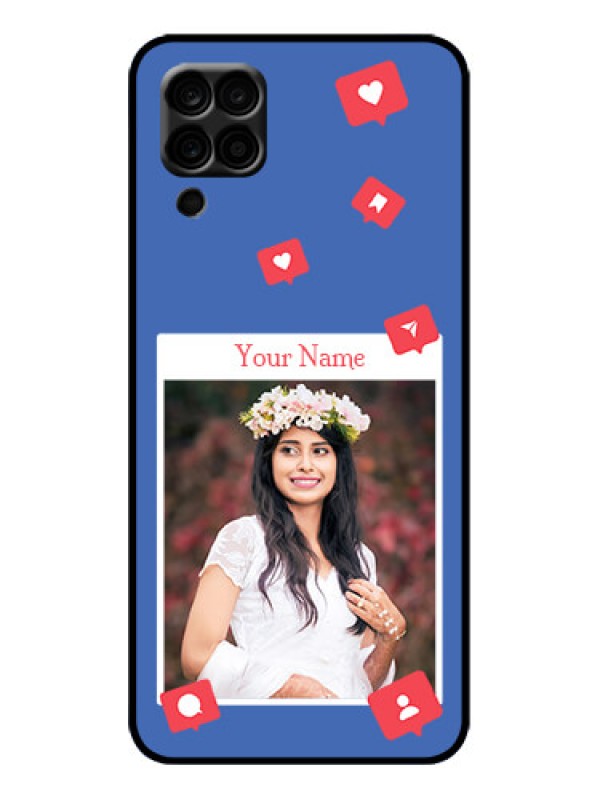 Custom Galaxy M12 Custom Metal Phone Case - Like Share And Comment Design