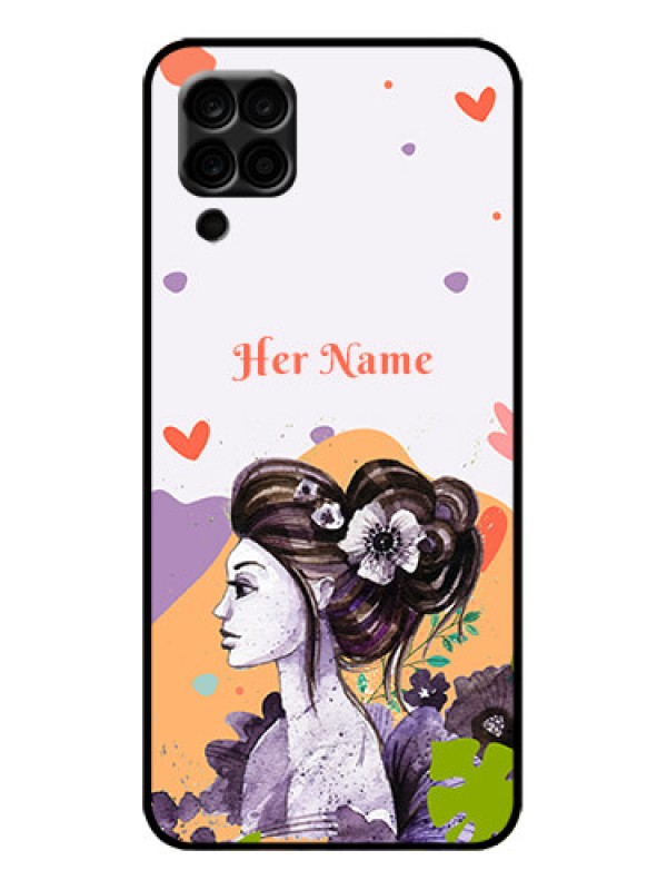 Custom Galaxy M12 Custom Metal Phone Case - Woman And Nature Design