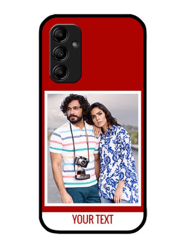 Custom Galaxy M14 5G Custom Metal Phone Case - Red Color Design