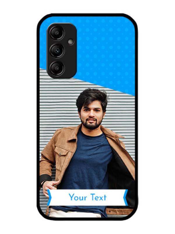 Custom Galaxy M14 5G Custom Metal Phone Case - Simple Blue Color Design