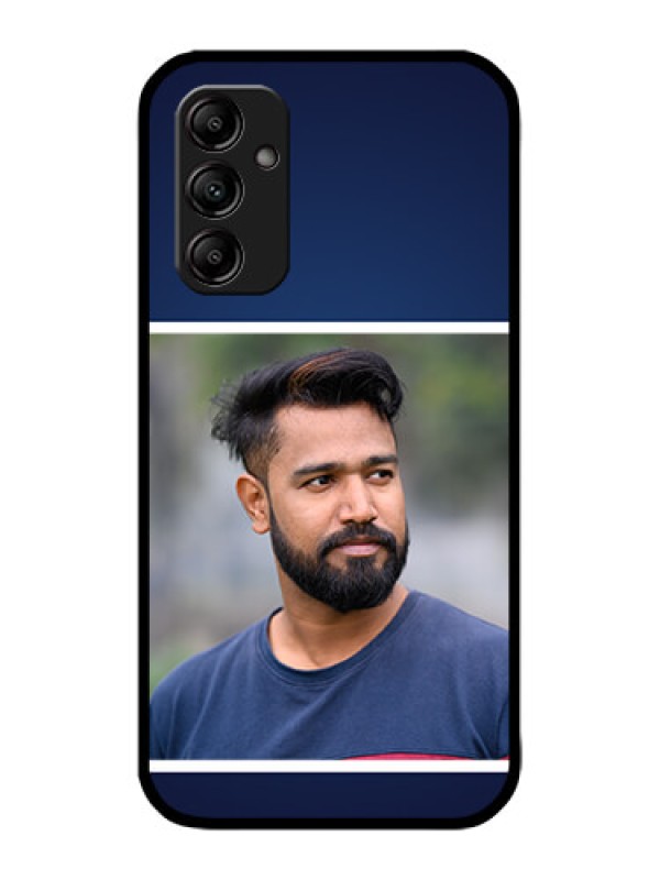 Custom Galaxy M14 5G Custom Metal Phone Case - Simple Royal Blue Design