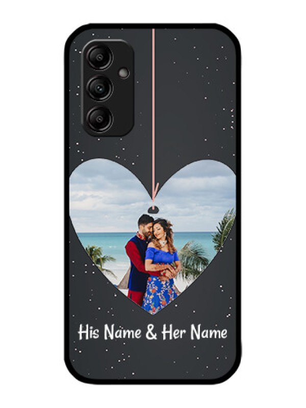 Custom Galaxy M14 5G Custom Metal Phone Case - Hanging Heart Design