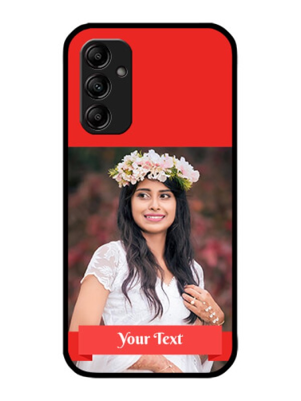 Custom Galaxy M14 5G Custom Metal Phone Case - Simple Red Color Design