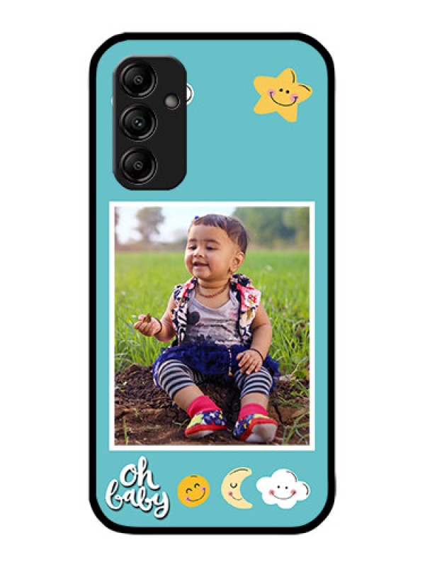 Custom Galaxy M14 5G Custom Metal Phone Case - Smiley Kids Stars Design