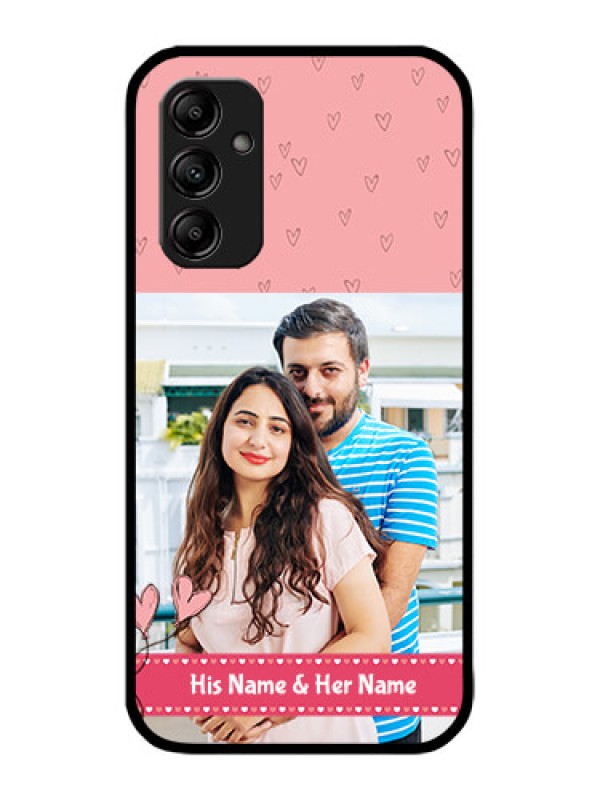 Custom Galaxy M14 5G Custom Metal Phone Case - Love Design Peach Color