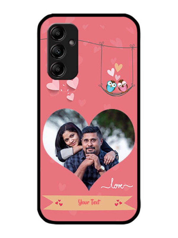 Custom Galaxy M14 5G Custom Metal Phone Case - Peach Color Love Design