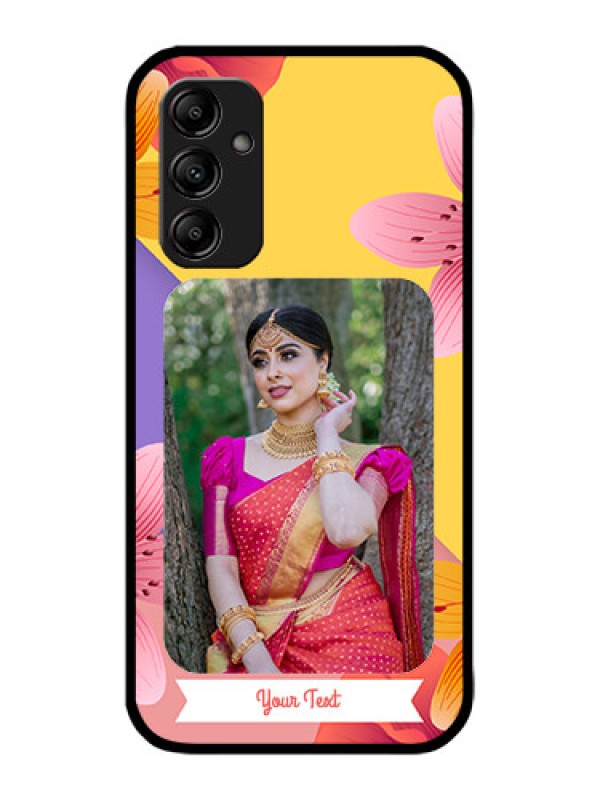 Custom Galaxy M14 5G Custom Metal Phone Case - 3 Image With Vintage Floral Design