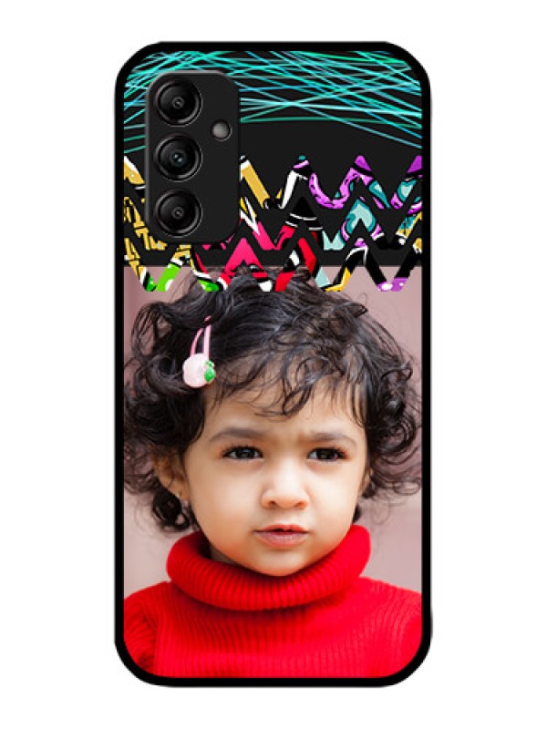 Custom Galaxy M14 5G Custom Metal Phone Case - Neon Abstract Design