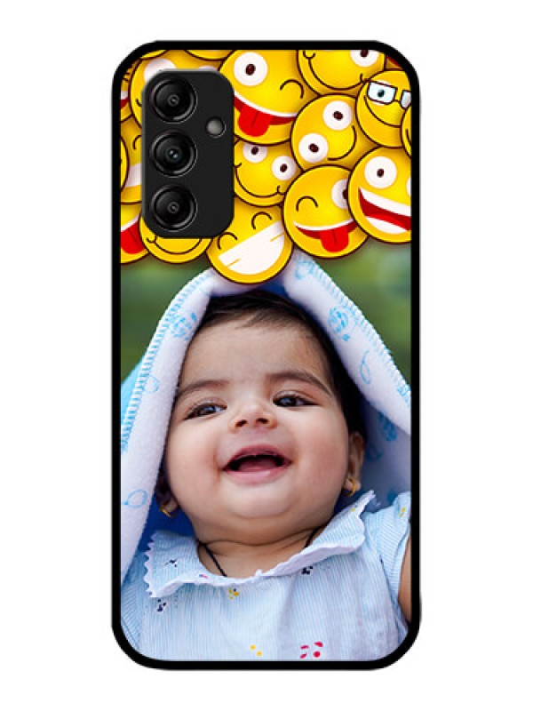 Custom Galaxy M14 5G Custom Metal Phone Case - With Smiley Emoji Design