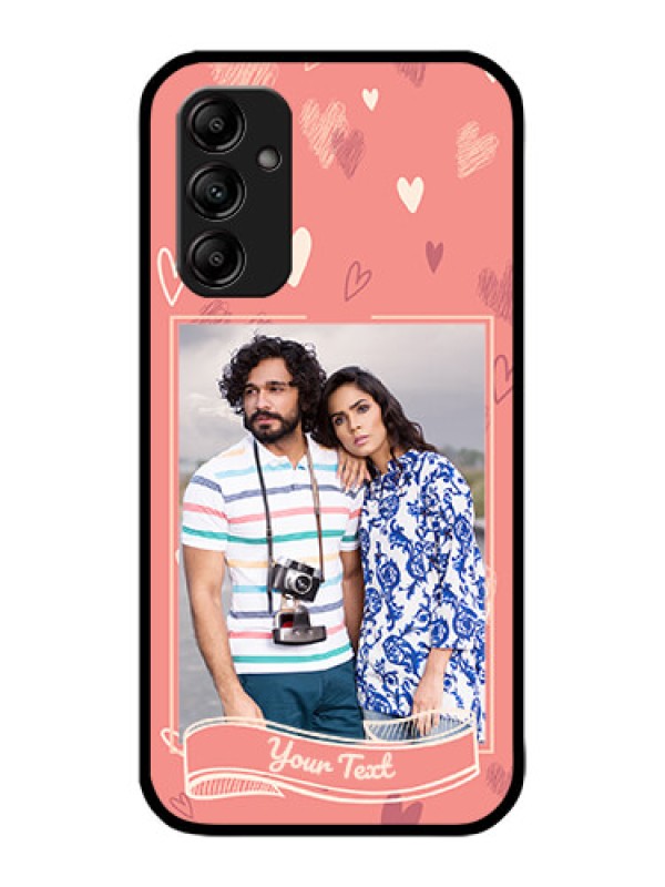 Custom Galaxy M14 5G Custom Metal Phone Case - Love Doodle Art Design