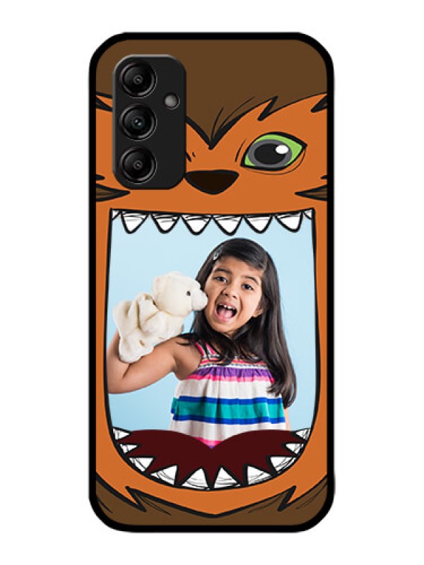 Custom Galaxy M14 5G Custom Metal Phone Case - Owl Monster Back Case Design