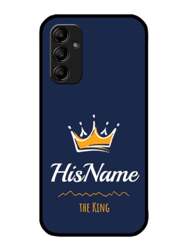 Custom Galaxy M14 5G Custom Metal Phone Case - King With Name Design