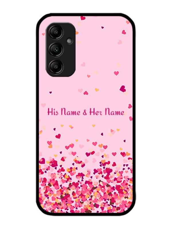Custom Galaxy M14 5G Custom Metal Phone Case - Floating Hearts Design