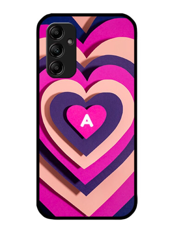 Custom Galaxy M14 5G Custom Metal Phone Case - Cute Heart Pattern Design