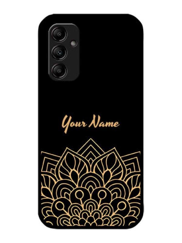 Custom Galaxy M14 5G Custom Metal Phone Case - Golden Mandala Design