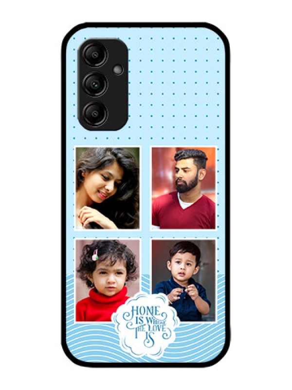 Custom Galaxy M14 5G Custom Metal Phone Case - Cute Love Quote With 4 Pic Upload Design