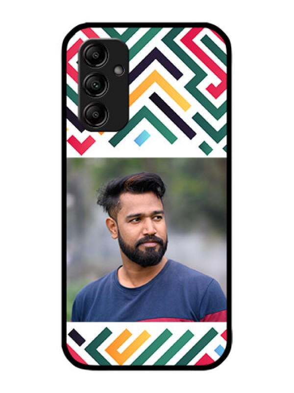 Custom Galaxy M14 5G Custom Metal Phone Case - Colorful Maze Pattern Design