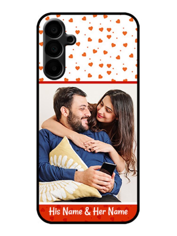 Custom Galaxy M15 5G Custom Metal Phone Case - Orange Love Symbol Design