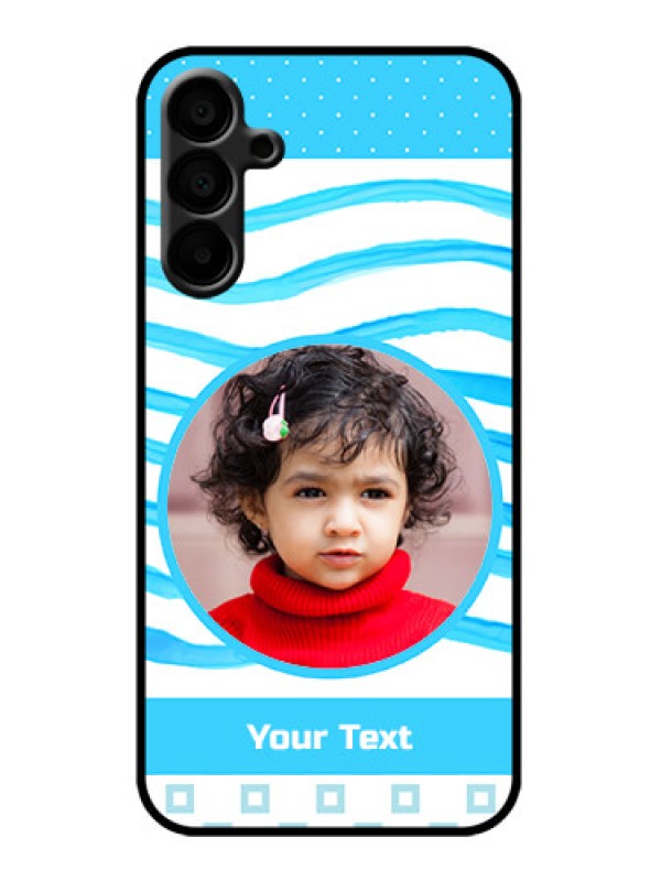 Custom Galaxy M15 5G Custom Metal Phone Case - Simple Blue Case Design