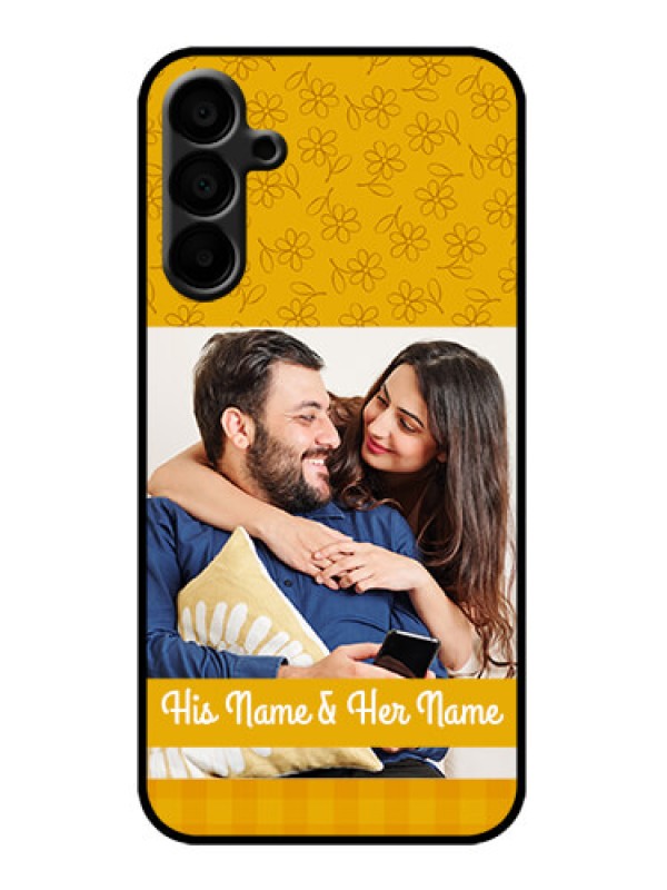 Custom Galaxy M15 5G Custom Metal Phone Case - Yellow Floral Design