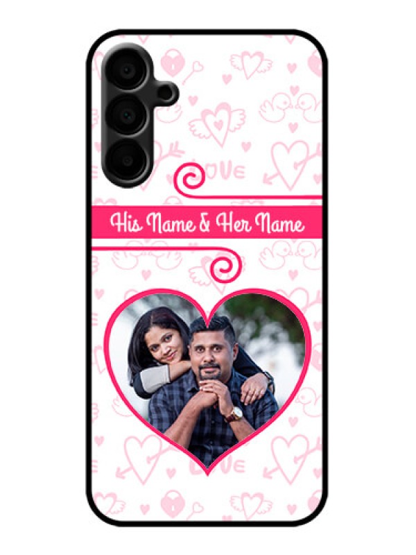 Custom Galaxy M15 5G Custom Metal Phone Case - Heart Shape Love Design