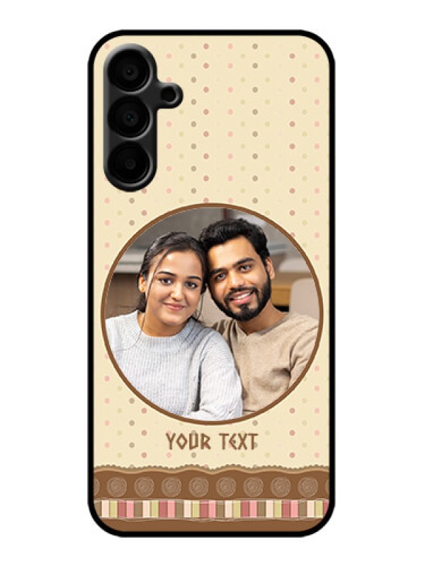 Custom Galaxy M15 5G Custom Metal Phone Case - Brown Dotted Mobile Case Design