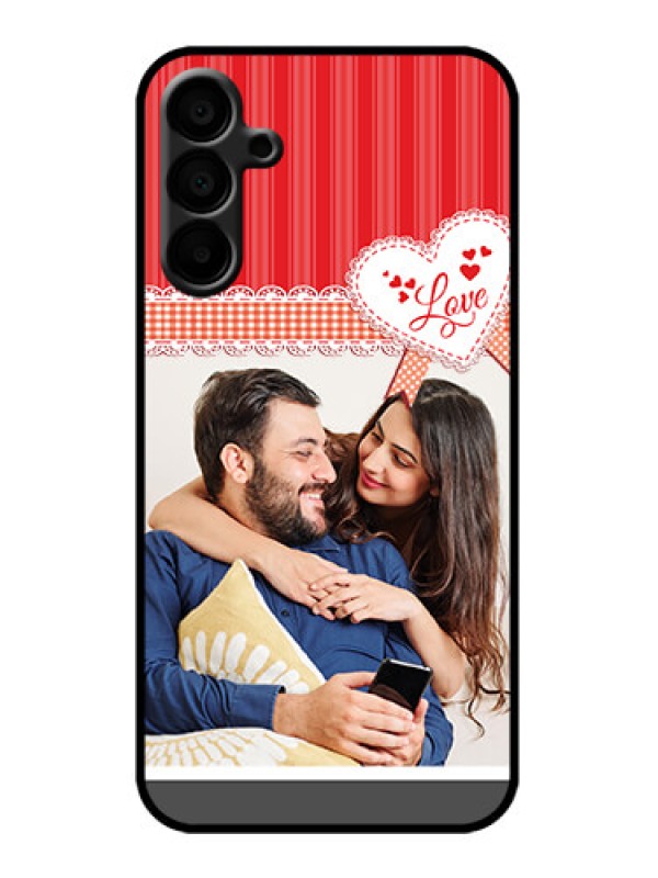 Custom Galaxy M15 5G Custom Metal Phone Case - Red Love Pattern Design