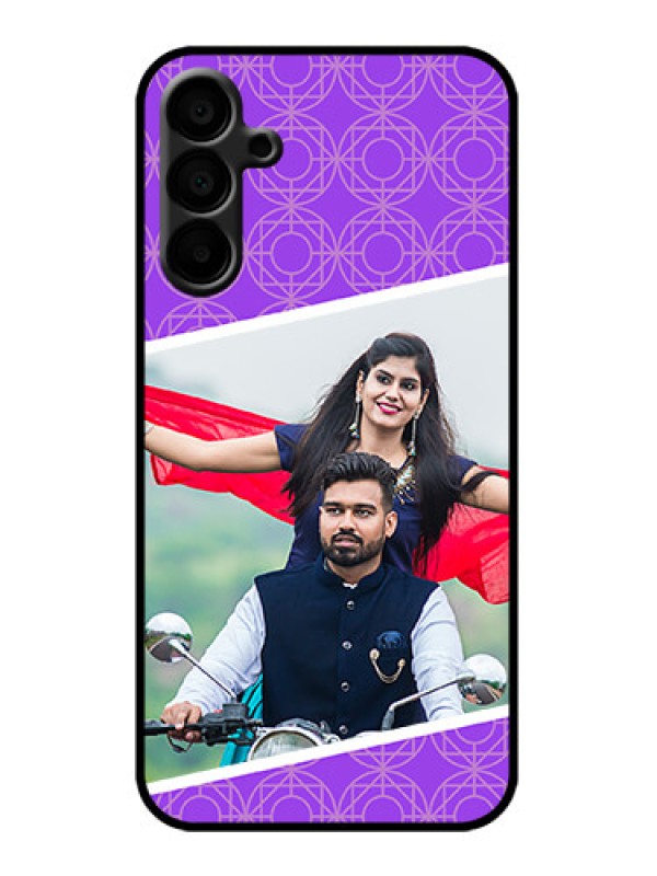 Custom Galaxy M15 5G Custom Metal Phone Case - Violet Color Pattern Design