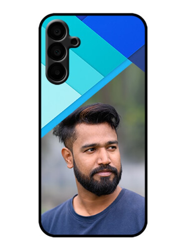 Custom Galaxy M15 5G Custom Metal Phone Case - Blue Pattern Design