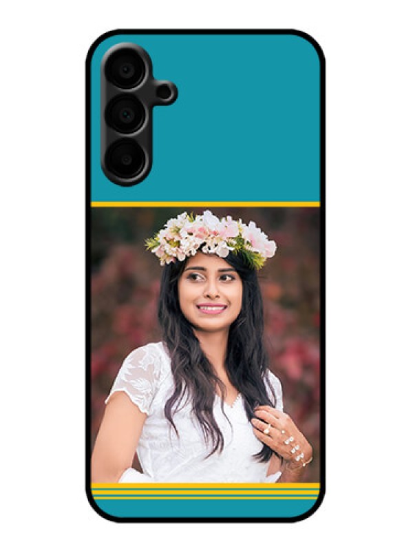 Custom Galaxy M15 5G Custom Metal Phone Case - Yellow and Blue Design