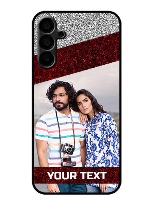 Custom Galaxy M15 5G Custom Metal Phone Case - Image Holder With Glitter Strip Design