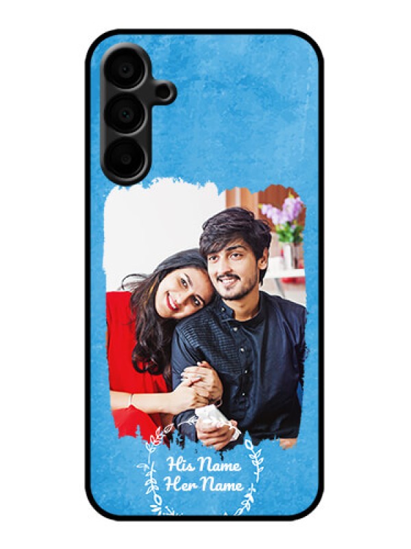 Custom Galaxy M15 5G Custom Metal Phone Case - Blue Color Vintage Design