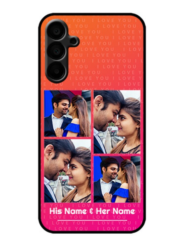 Custom Galaxy M15 5G Custom Metal Phone Case - I Love You Pink Design