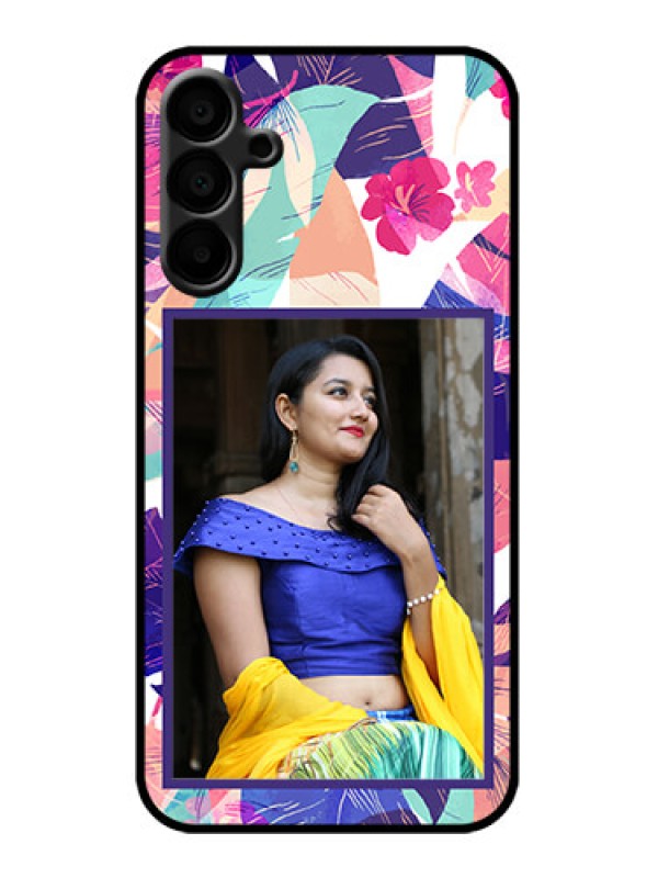 Custom Galaxy M15 5G Custom Metal Phone Case - Abstract Floral Design