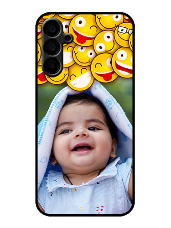 Custom Galaxy M15 5G Custom Metal Phone Case - With Smiley Emoji Design