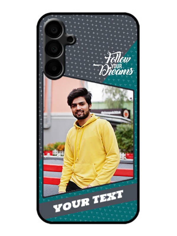 Custom Galaxy M15 5G Custom Metal Phone Case - Background Pattern Design With Quote