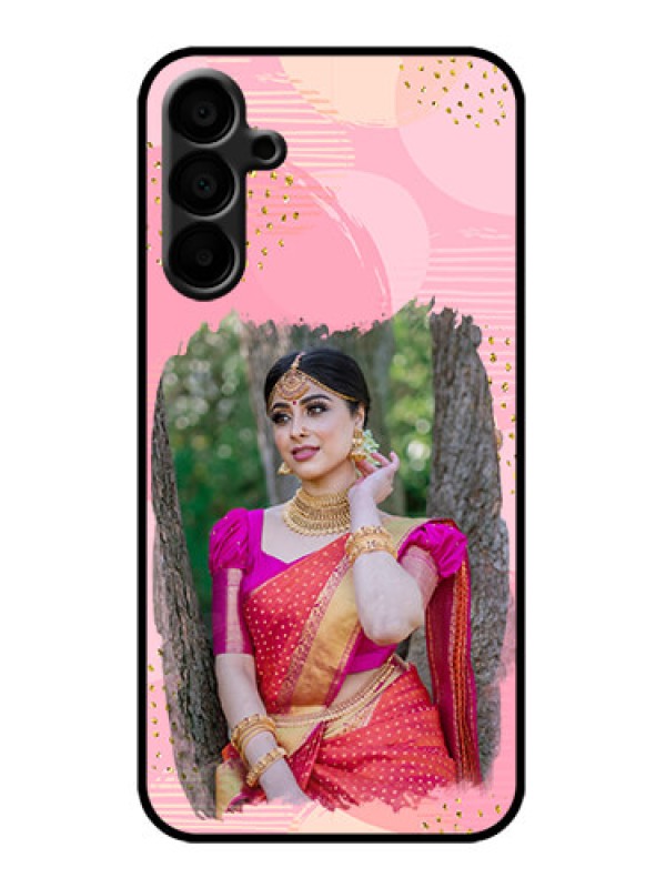 Custom Galaxy M15 5G Custom Metal Phone Case - Gold Glitter Splash Design