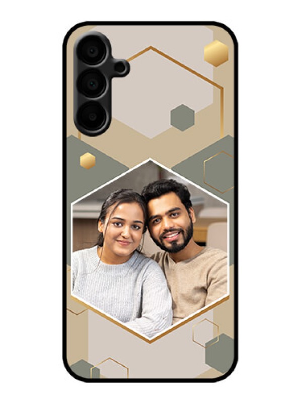 Custom Galaxy M15 5G Custom Metal Phone Case - Stylish Hexagon Pattern Design