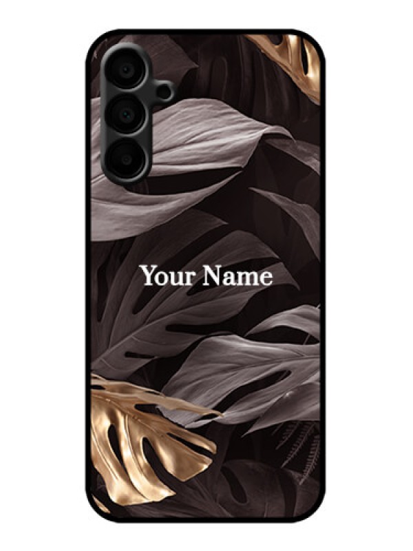 Custom Galaxy M15 5G Custom Metal Phone Case - Wild Leaves Digital Paint Design