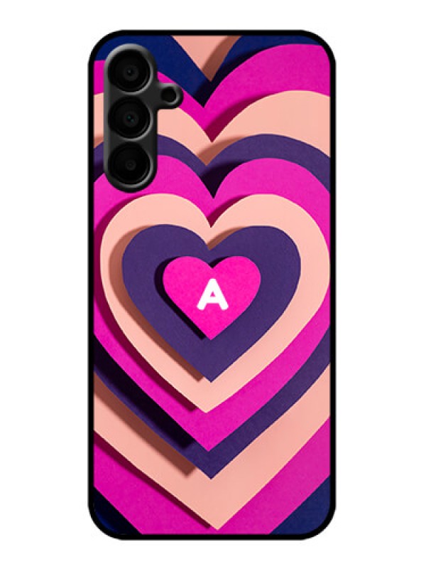 Custom Galaxy M15 5G Custom Metal Phone Case - Cute Heart Pattern Design