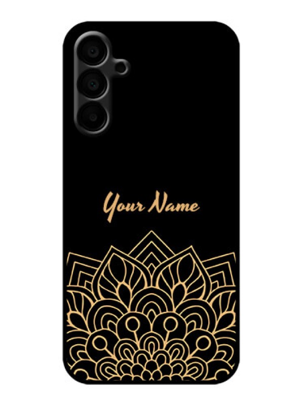 Custom Galaxy M15 5G Custom Metal Phone Case - Golden Mandala Design