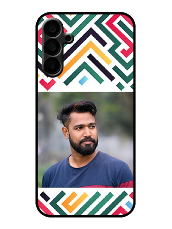 Custom Galaxy M15 5G Custom Metal Phone Case - Colorful Maze Pattern Design