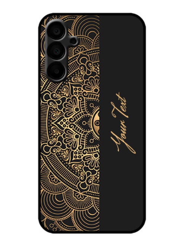 Custom Galaxy M15 5G Custom Metal Phone Case - Mandala Art With Custom Text Design