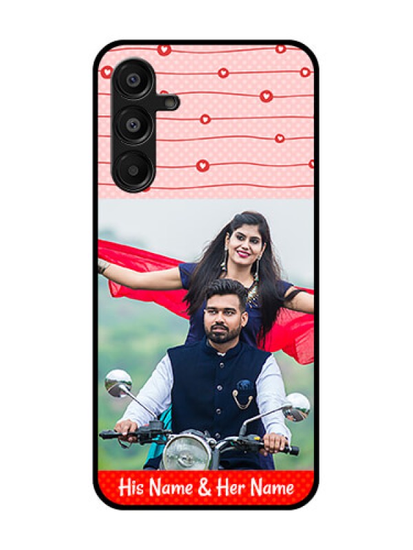 Custom Galaxy M16 5G Custom Metal Phone Case - Red Pattern Case Design