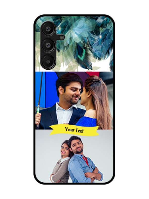 Custom Galaxy M16 5G Custom Metal Phone Case - Image With Boho Peacock Feather Design