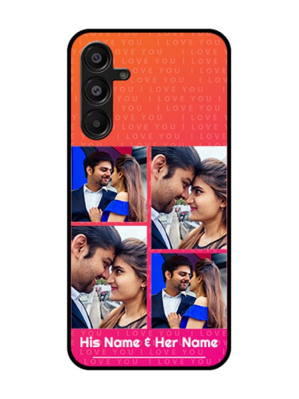 Custom Galaxy M16 5G Custom Metal Phone Case - I Love You Pink Design