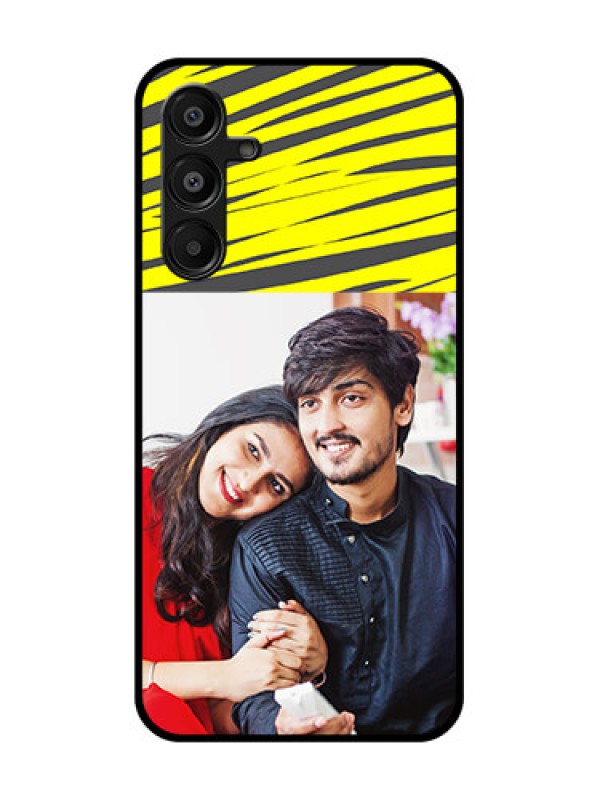 Custom Galaxy M16 5G Custom Metal Phone Case - Yellow Abstract Design